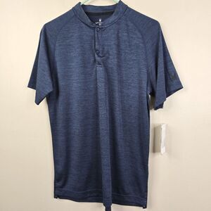 NEW Spyder Short Sleeve Space Dyed Collarless 2 Button Polo Shirt Medium